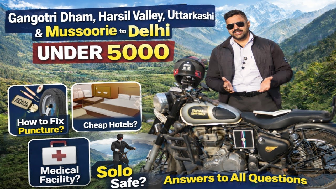 ₹5000 Complete Bike Trip | Delhi → Gangotri Dham → Mussoorie → Dehradun → Delhi
