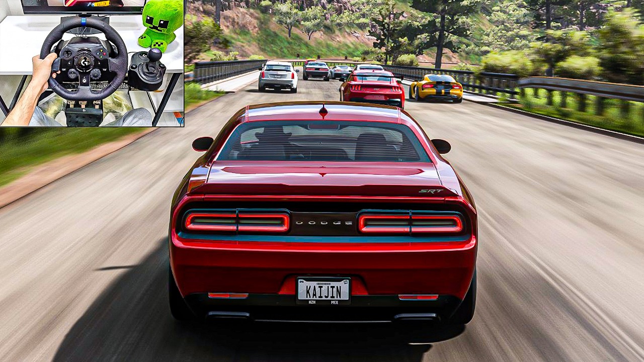 Challenger SRT Demon VS Muscle Cars - Forza Horizon 5 Logitech G923 Steering Wheel