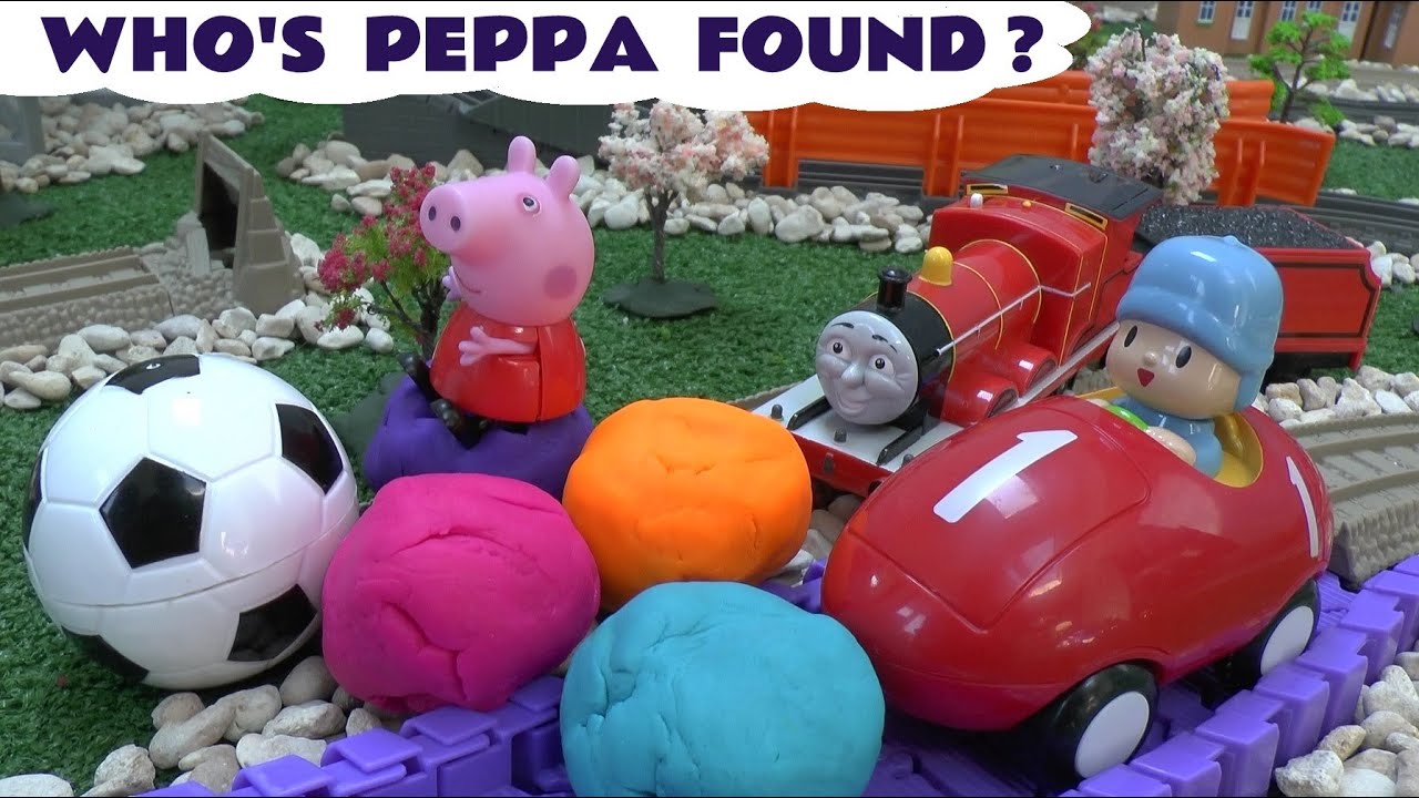 Fun Peppa Pig And George Pig Stop Motion Soccer Balls