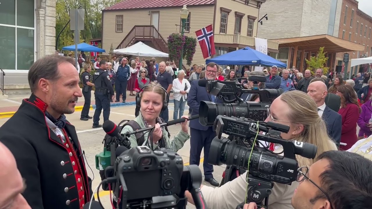 Crown Prince Haakon of Norway Visits Decorah, Press Conference Pt. 1
