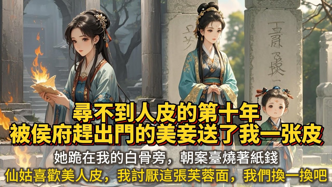 完結娓娓道來復仇文：尋不到人皮的第十年，我連廟裏老黃狗的皮都想扒下來。 卻遇到了被侯府趕出門的美妾。 她跪在我的白骨旁，朝案臺燒著紙錢。 仙姑喜歡美人皮，我討厭這張芙蓉面，我們換一換吧。