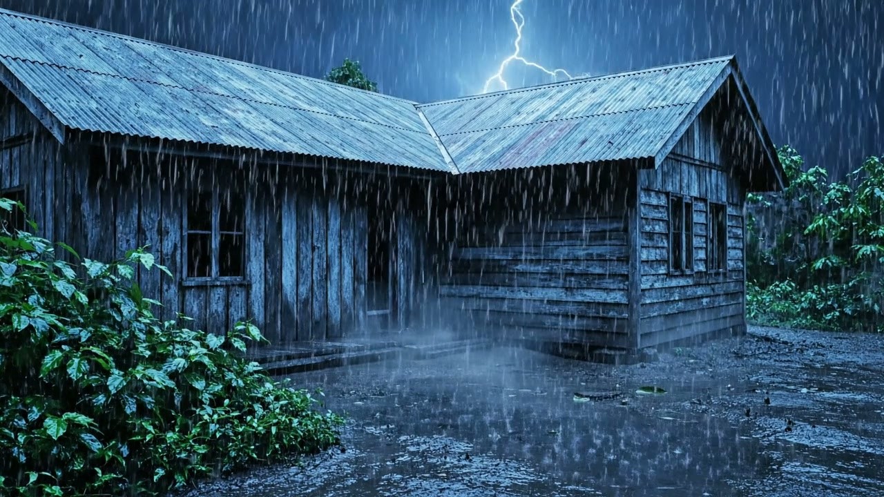🔴 24/7 Sem Anúncios Sons de Chuva – ASMR Chuva no Telhado para Recuperação Total do Corpo