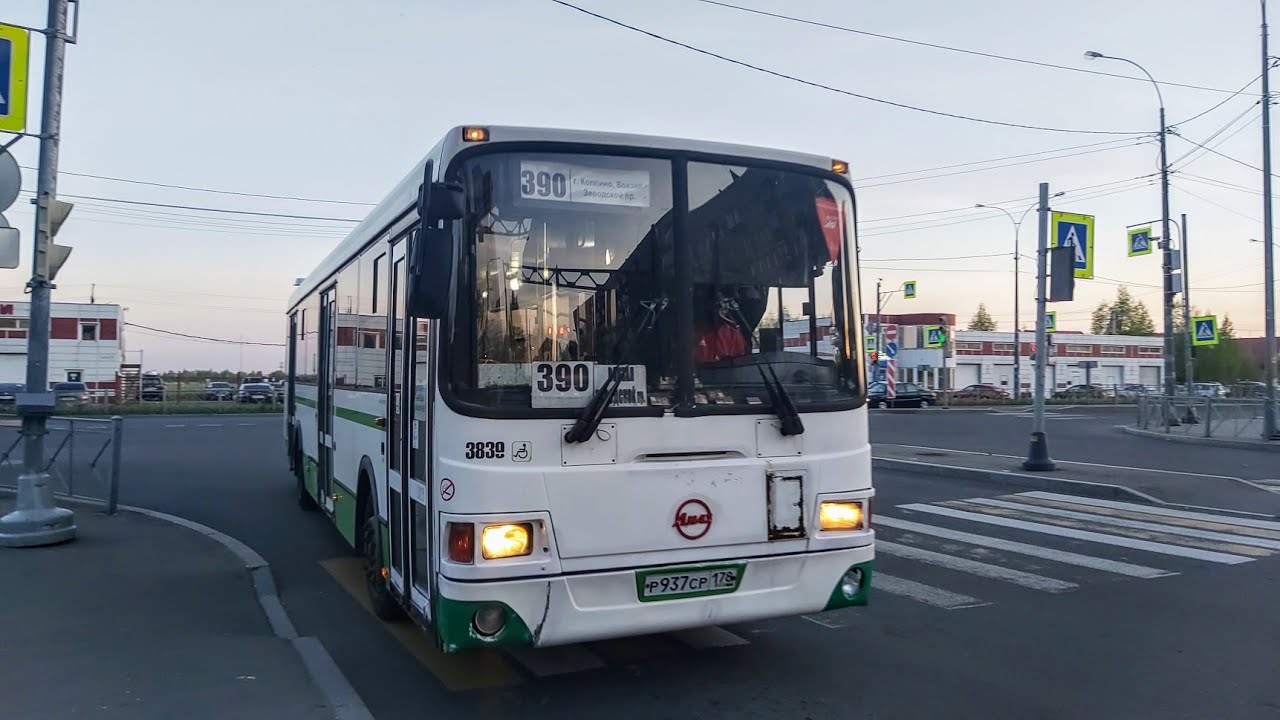 Автобус, маршрут №390 ЛиАЗ-5293.60 б.3839 (25.05.2022) Колпино