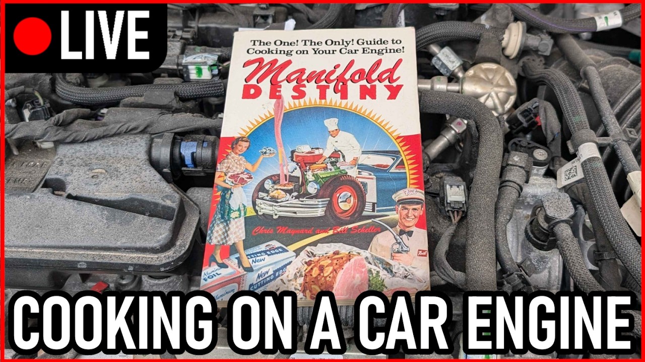 [LIVE] Cooking food on my CAR ENGINE with recipes from this forgotten cookbook