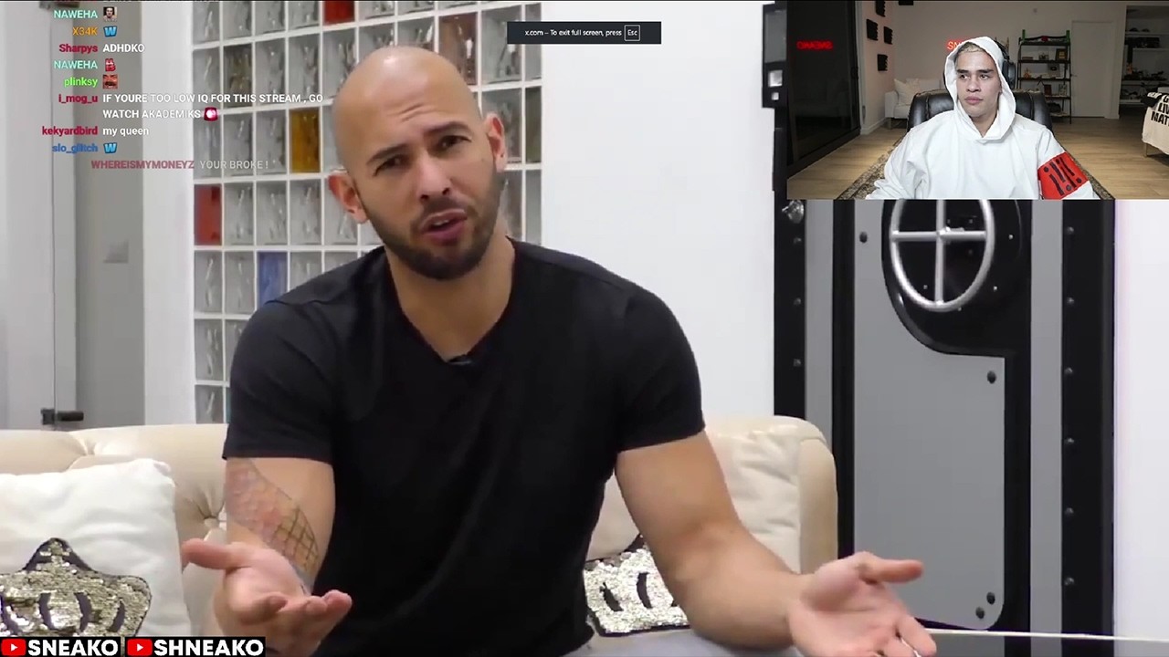 SNEAKO Reacts to Andrew Tate’s Statement that reading books is for People with Slow Brains