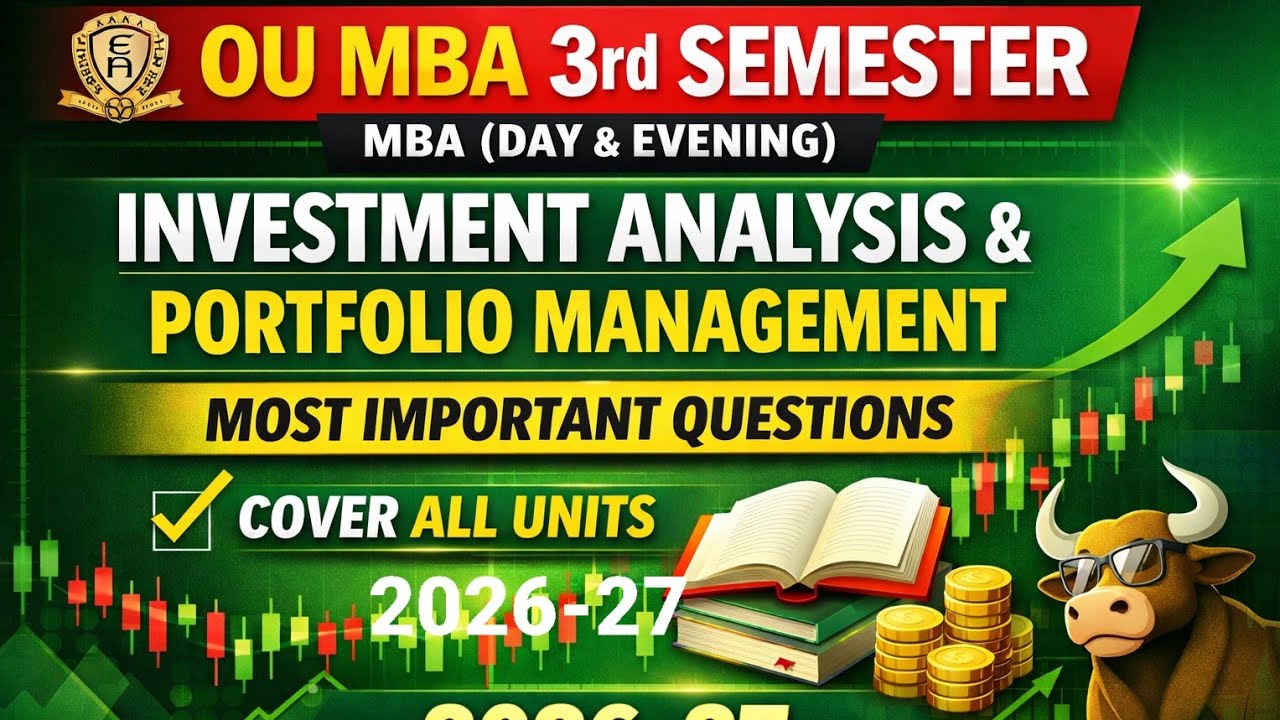 OU MBA 3rd Sem|Investment Analysis & Portfolio Management|Most Important Questions 2026–27 All Units