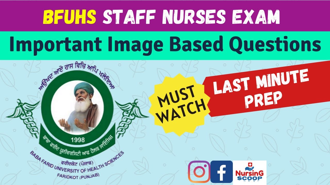 Image Based Questions (Part 1) BFUHS Staff Nurses Exam preparation | Last minute prep | Must watch