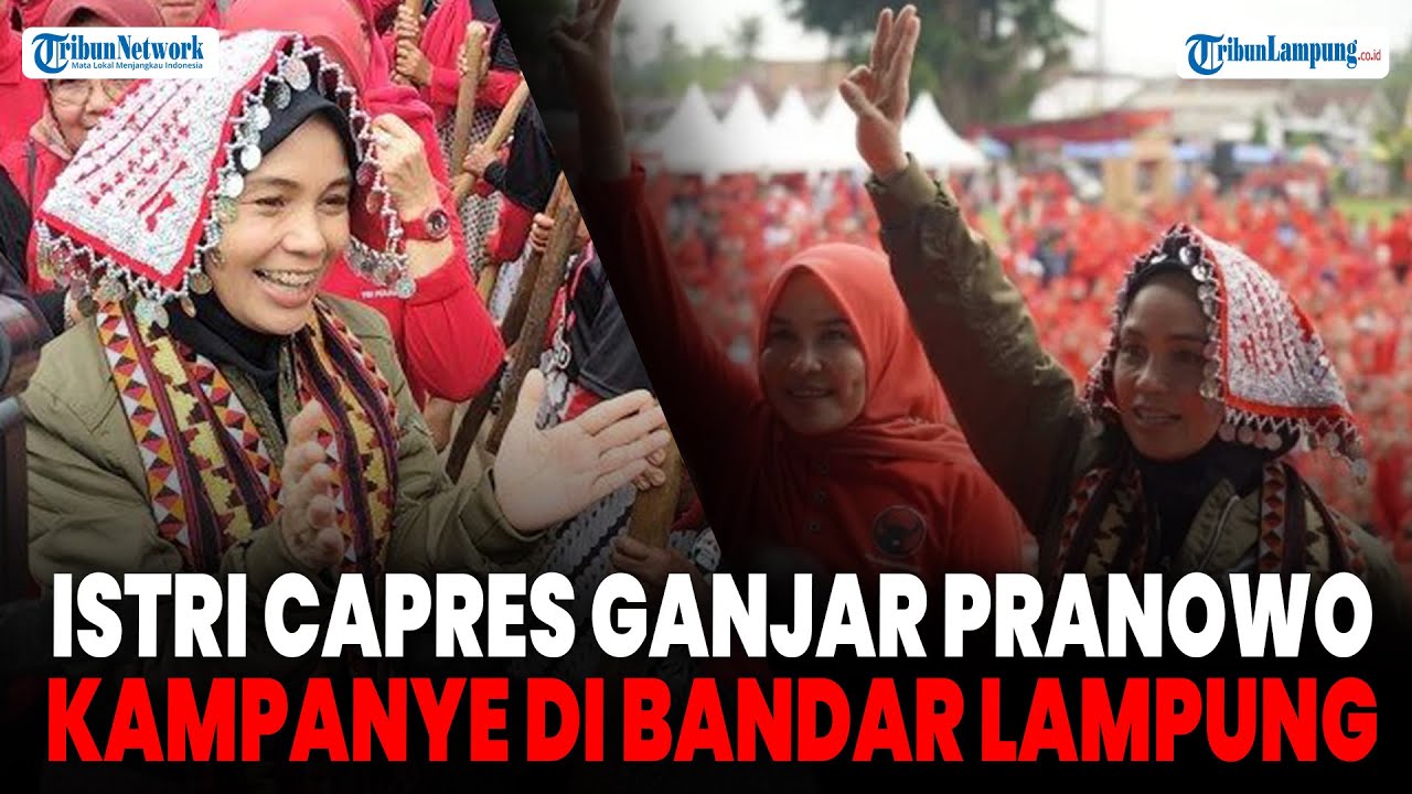Siti Atikoh Istri capres Ganjar Pranowo kampanye di Bandar Lampung