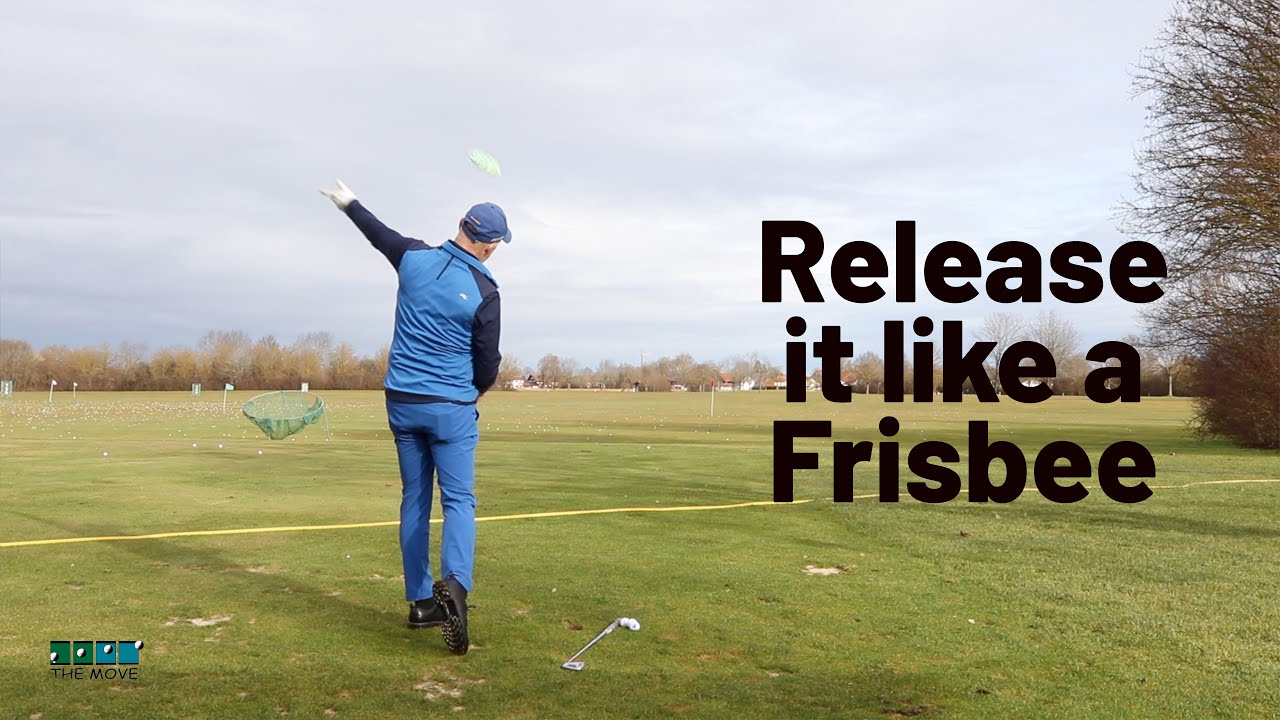 Feel how your lead wrist should release the club with the frisbee drill.