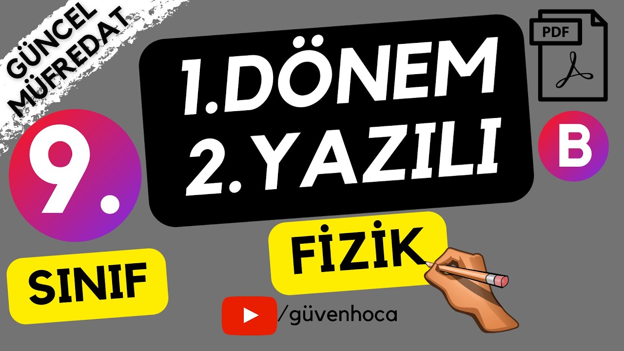 9.Sınıf Fizik 1.Dönem 2.Yazılı Çalışması B MEB yazılı örnekleri senaryoları Yazılı Soruları | PDF |