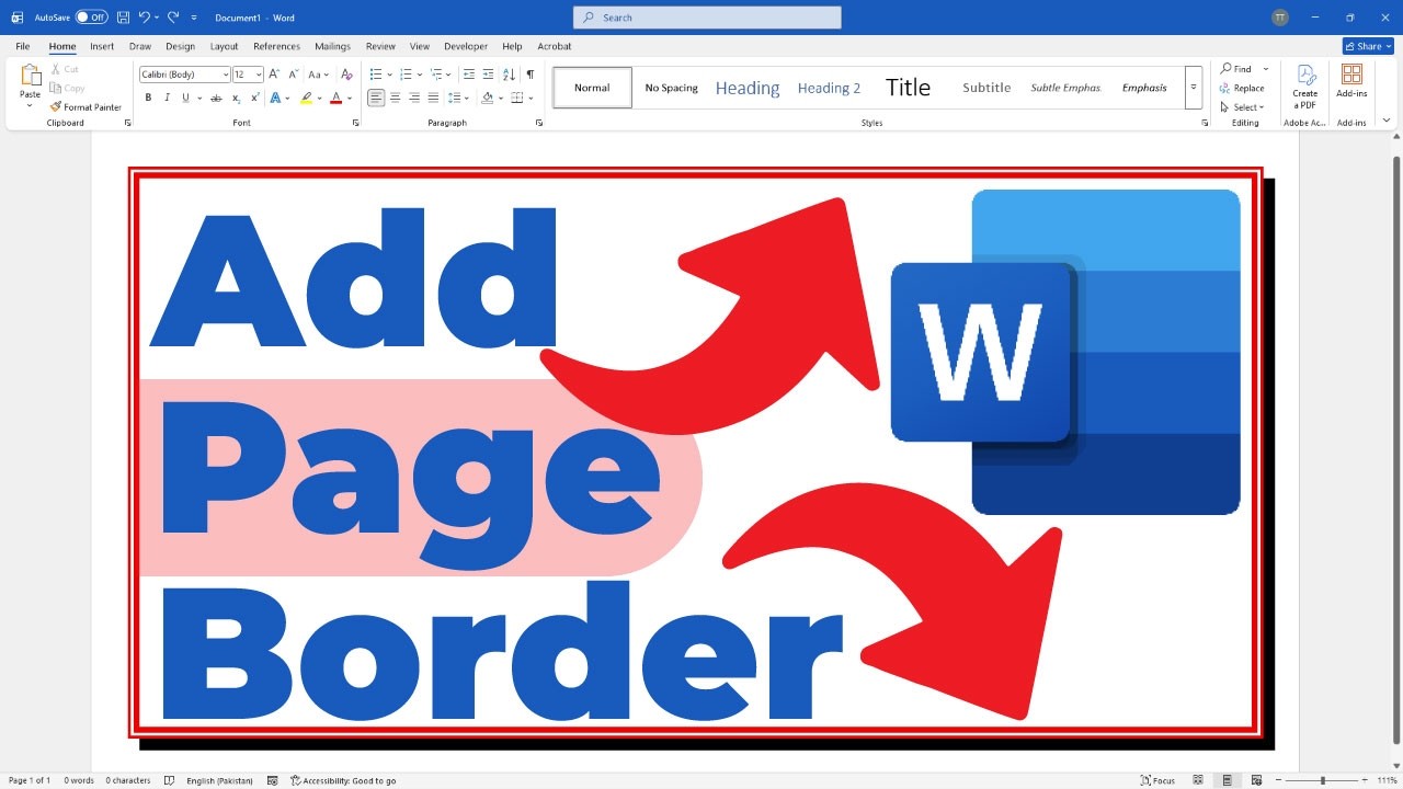 How to Add Page Border in Word Document File