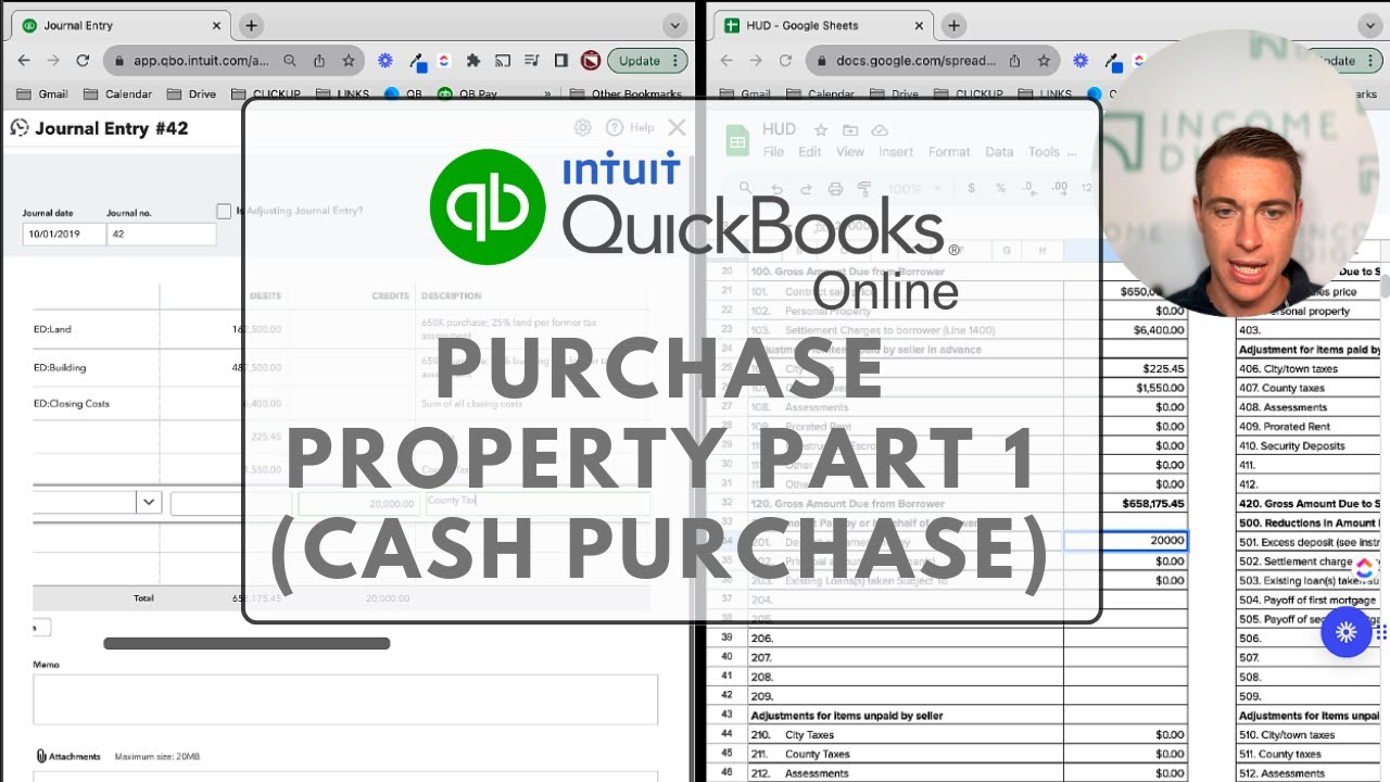 QB Online for RE Investors - Purchase Property with Cash