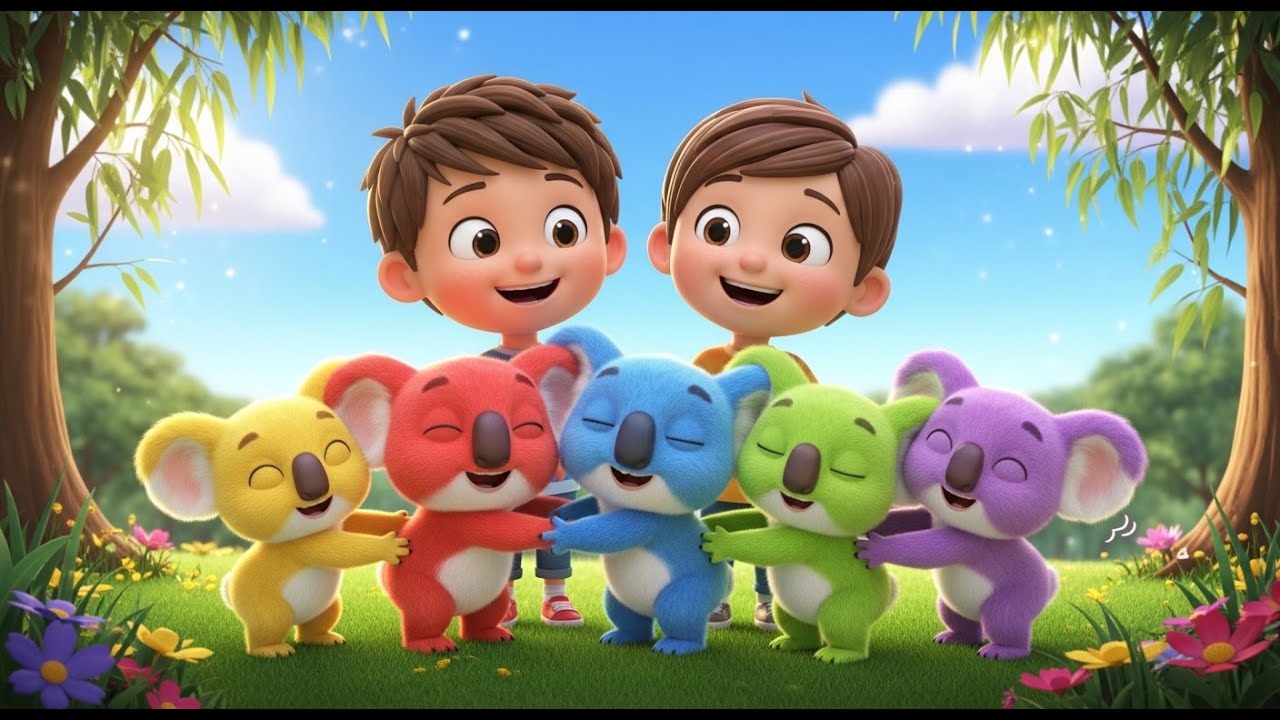 Five Little Koalas Hug Hug Hug | Sweet Animal Song & Counting for Kids