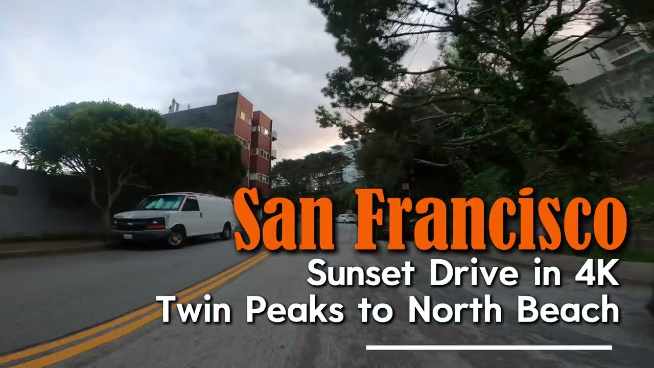 San Francisco: Twin Peaks to North Beach at Dusk (AMBIENT SOUNDS) 4K Drive | Stunning Drives