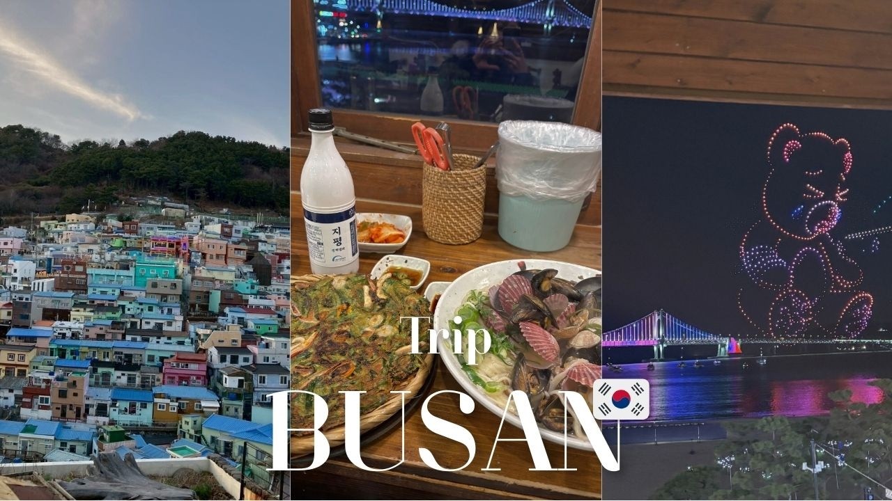 【釜山】爆食3泊4日女子旅DAY１｜ドローンショー｜甘川文化村｜ナサリ食堂