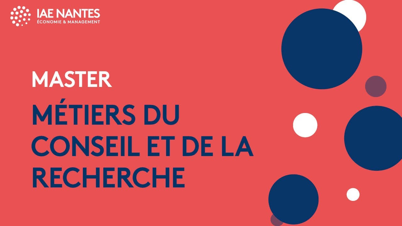 Master Management - Parcours Métiers du Conseil et de la Recherche