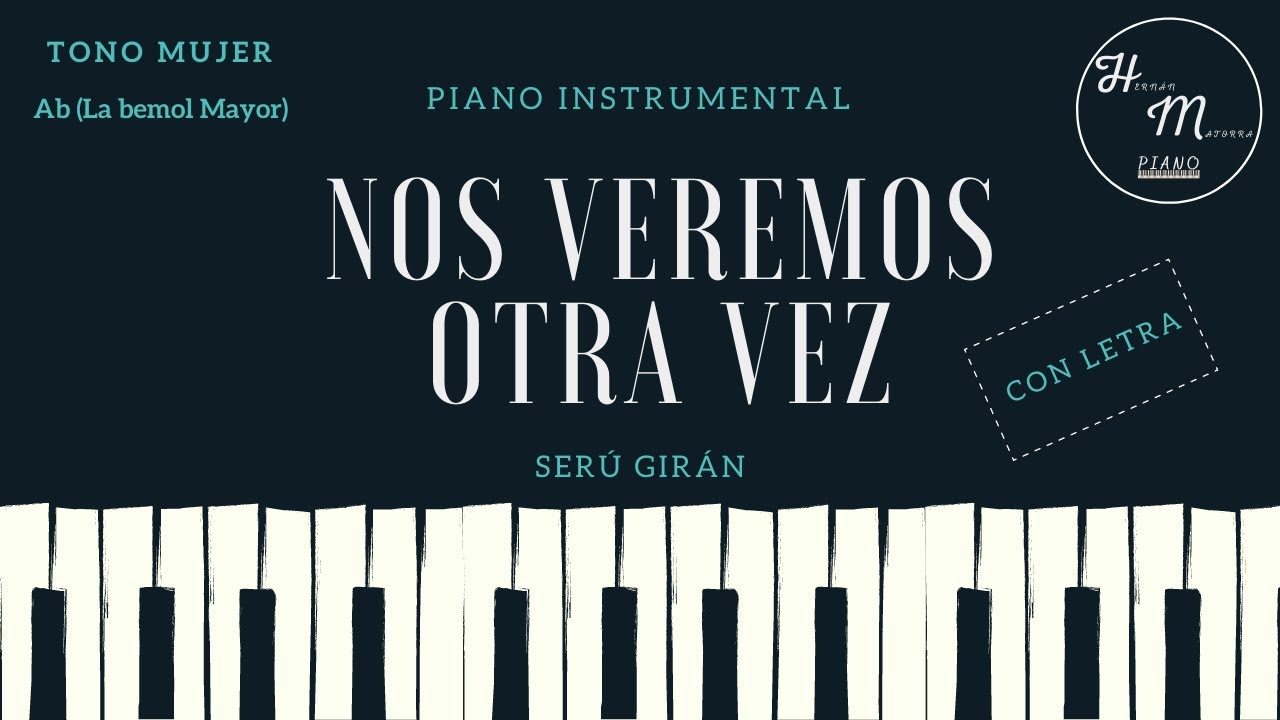 Nos veremos otra vez - TONO MUJER - Serú Girán - Karaoke instrumental de piano - CON LETRA - Ab