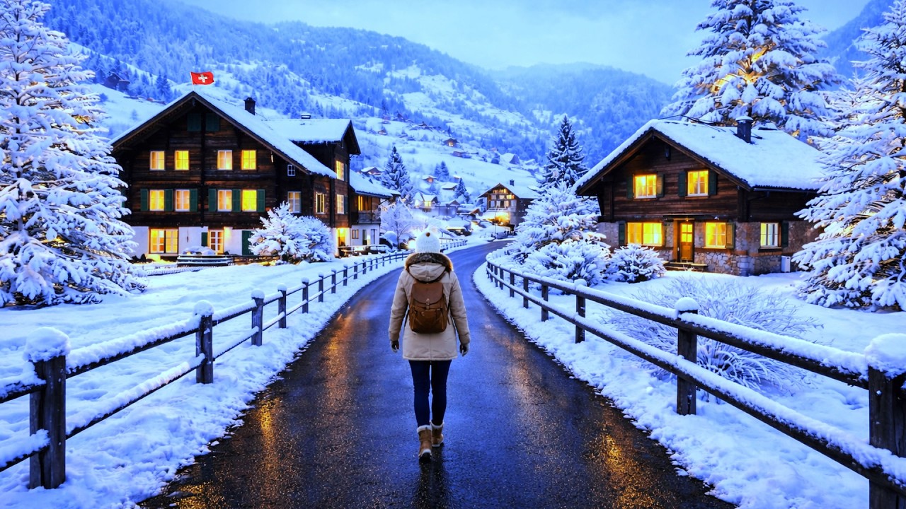 Switzerland Alpine Village ❄️🇨🇭 Calm Winter Wonderland