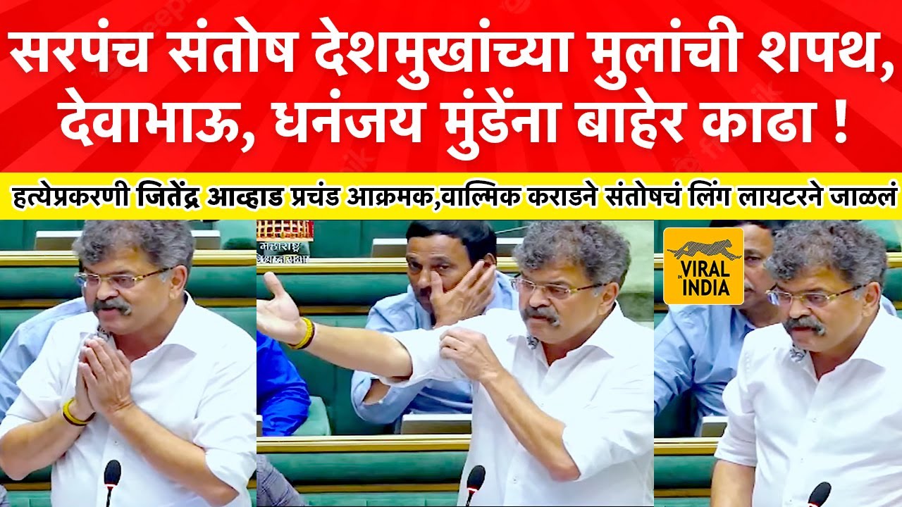Beed Santosh Deshmukh : अंगावर शहारे आले,सभागृह शांत झालं,जितेंद्र आव्हाडांनी वाल्मिक कराडला धुतला