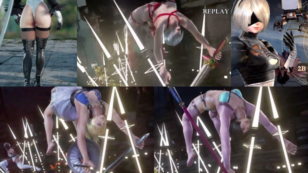 Soulcalibur VI 2B's Critical Edges on All Armor Broken Female Characters Feat. Self-Destruct