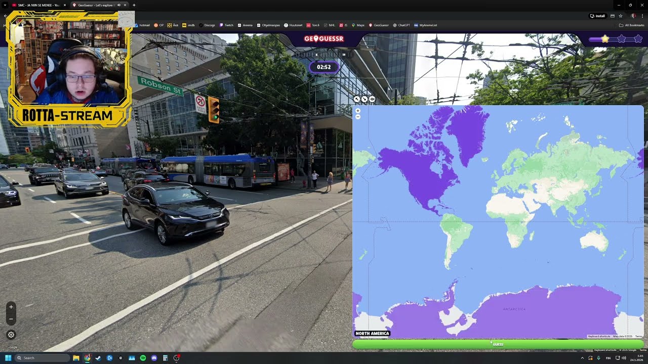 Testataan uutta pelimuotoa GeoGuesserissä