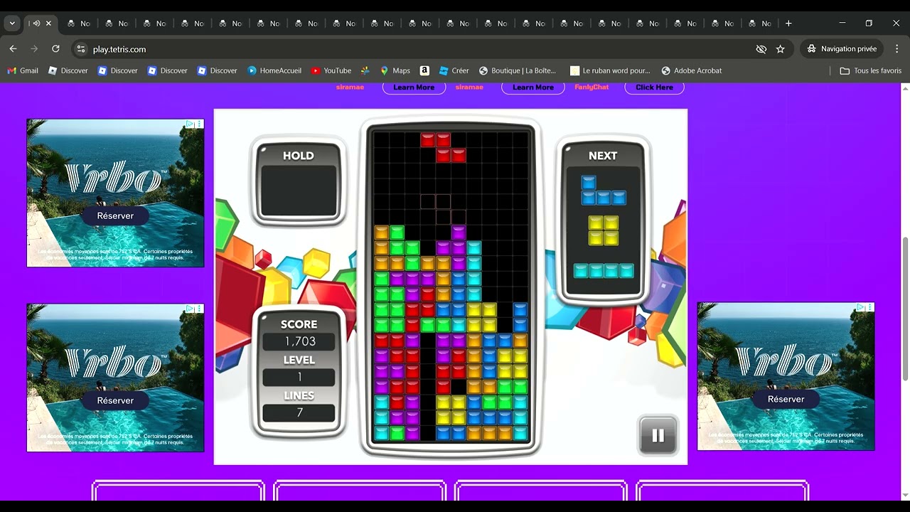 Footage of Me playing Tetris online