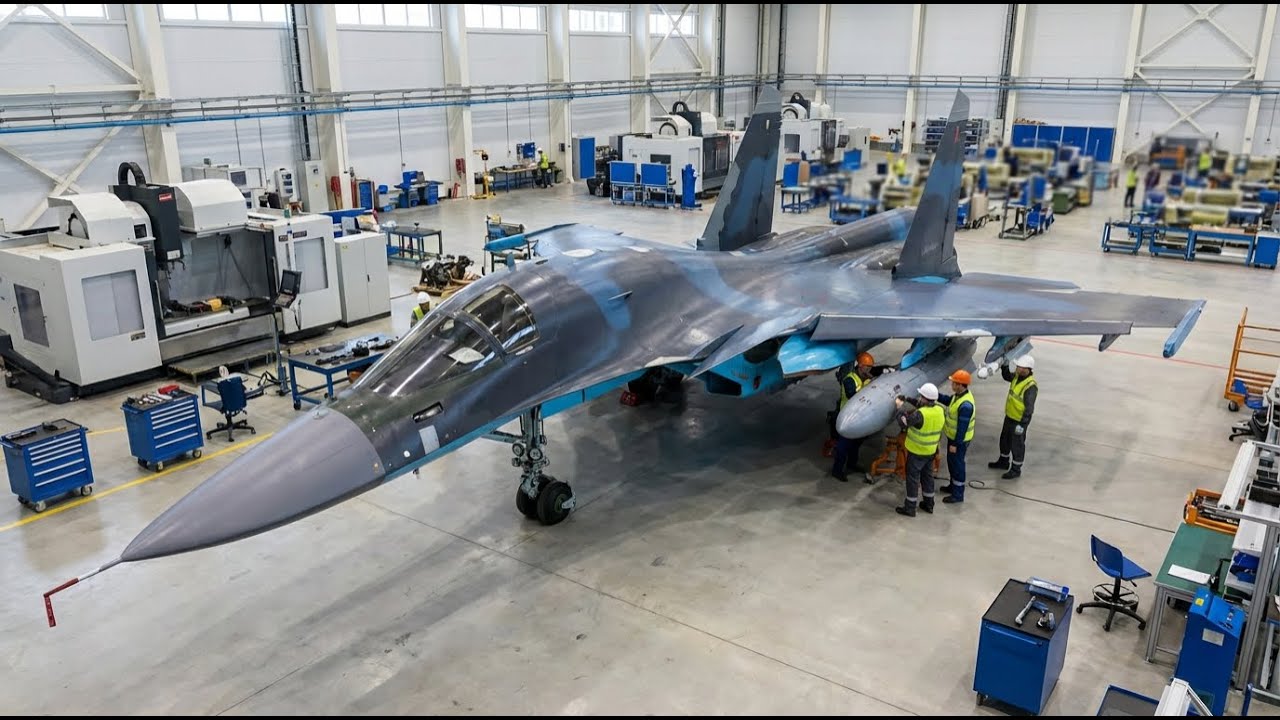Inside Su-34 Factory: Installing Targeting Pods & Calibrating Platan Optical Systems