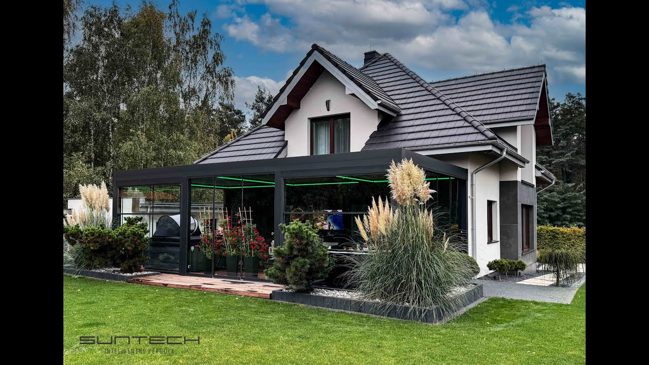 Pergola tarasowa SUNTECH z rozsuwanym dachem  - NAJPIĘKNIEJSZA REALIZACJA W POLSCE!