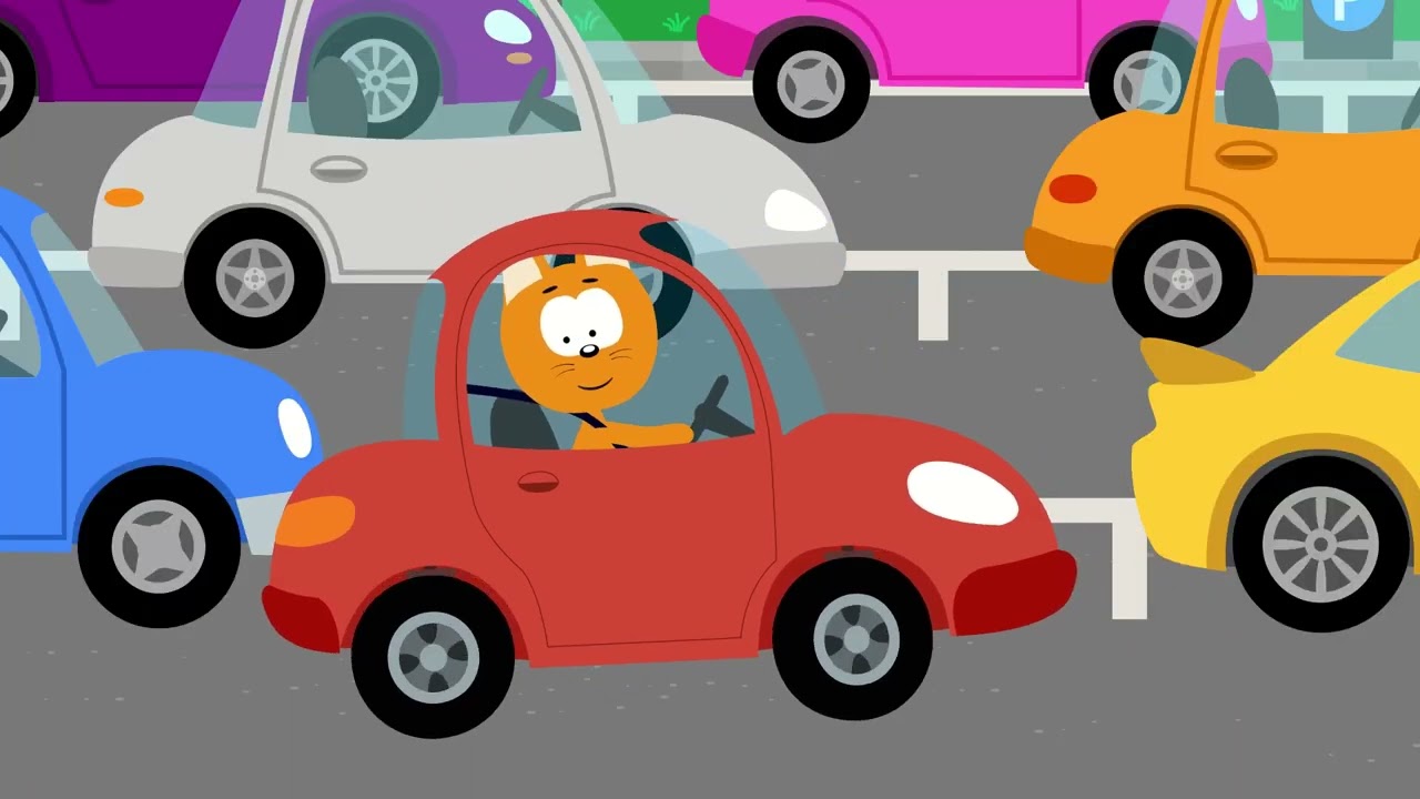 Miracles of cars parking - Kitty and magic garage - Cars cartoons for kids
