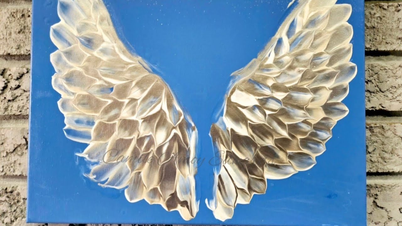Stunning 3D Effect WINGS Using Pre-mixed Pouring Paints #acrylicpainting #art #painting