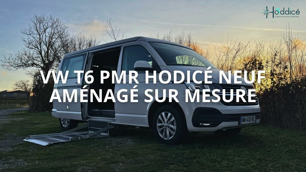 VW Transporter T6 neuf – Aménagement PMR sur mesure pour personne en fauteuil manuel