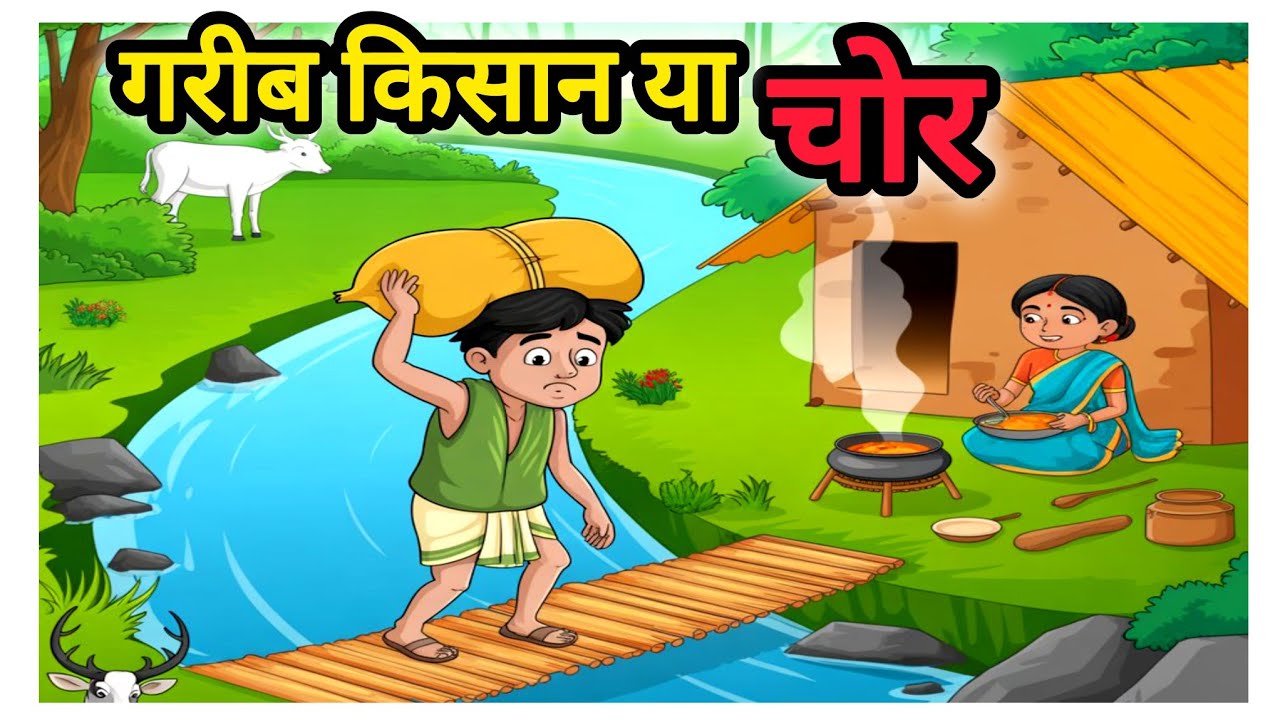 एक गरीब किसान की किस्मत🏌️ # cartoon hindi khani #cartoon #animation #bedtimestories #hindi khani