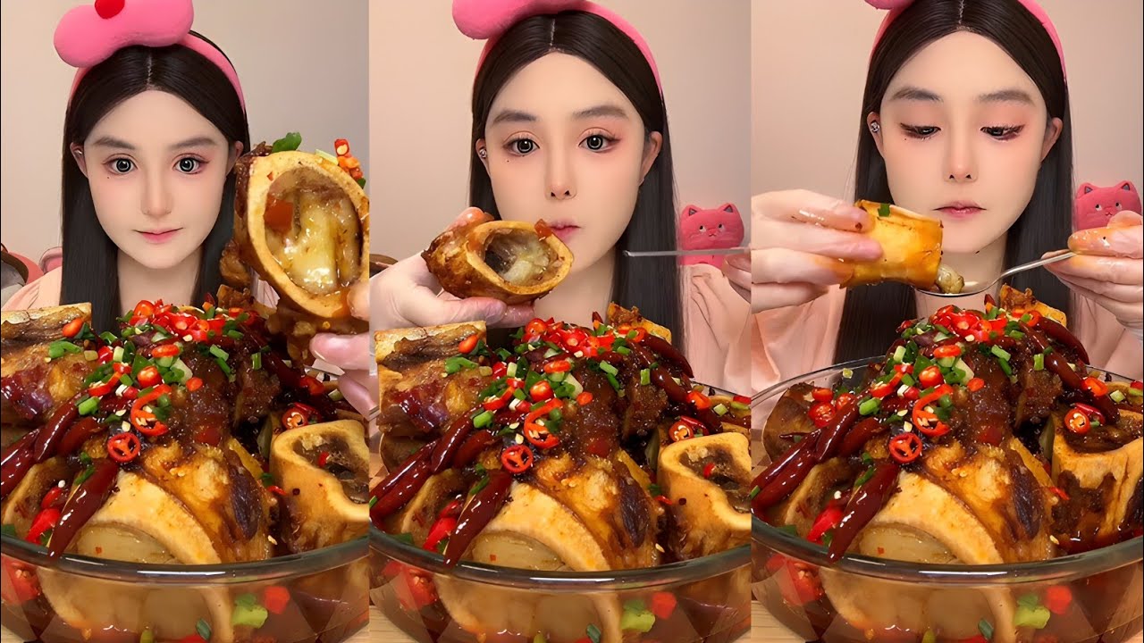 Chinese Eating Spicy Beef Bone Marrow Mukbang  🌶️ CHINESE FOOD MUKBANG EATING SHOW | Challenge