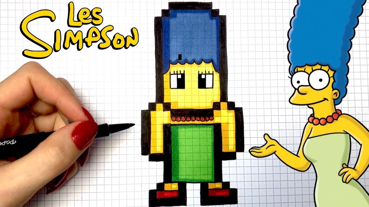 TUTO DESSIN MARGE SIMPSON PIXEL ART
