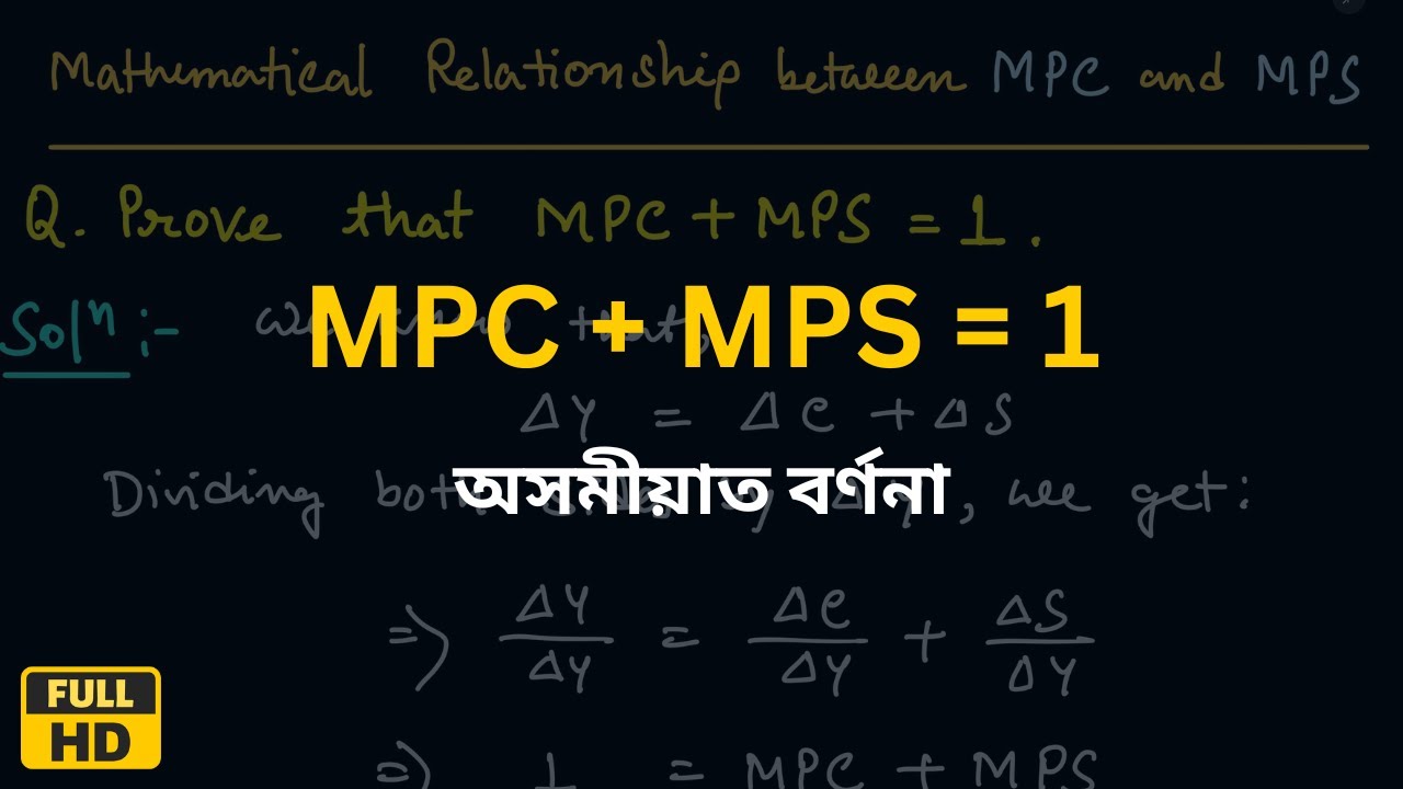 Relationship between MPC and MPS | Class 12 Economics | in Assamese