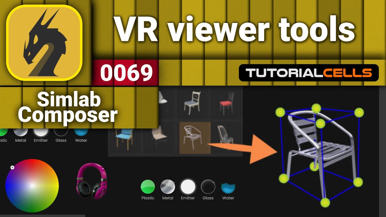 0069. Инструменты просмотра VR (измерение VR, материалы VR, освещение VR) в SimLab Composer