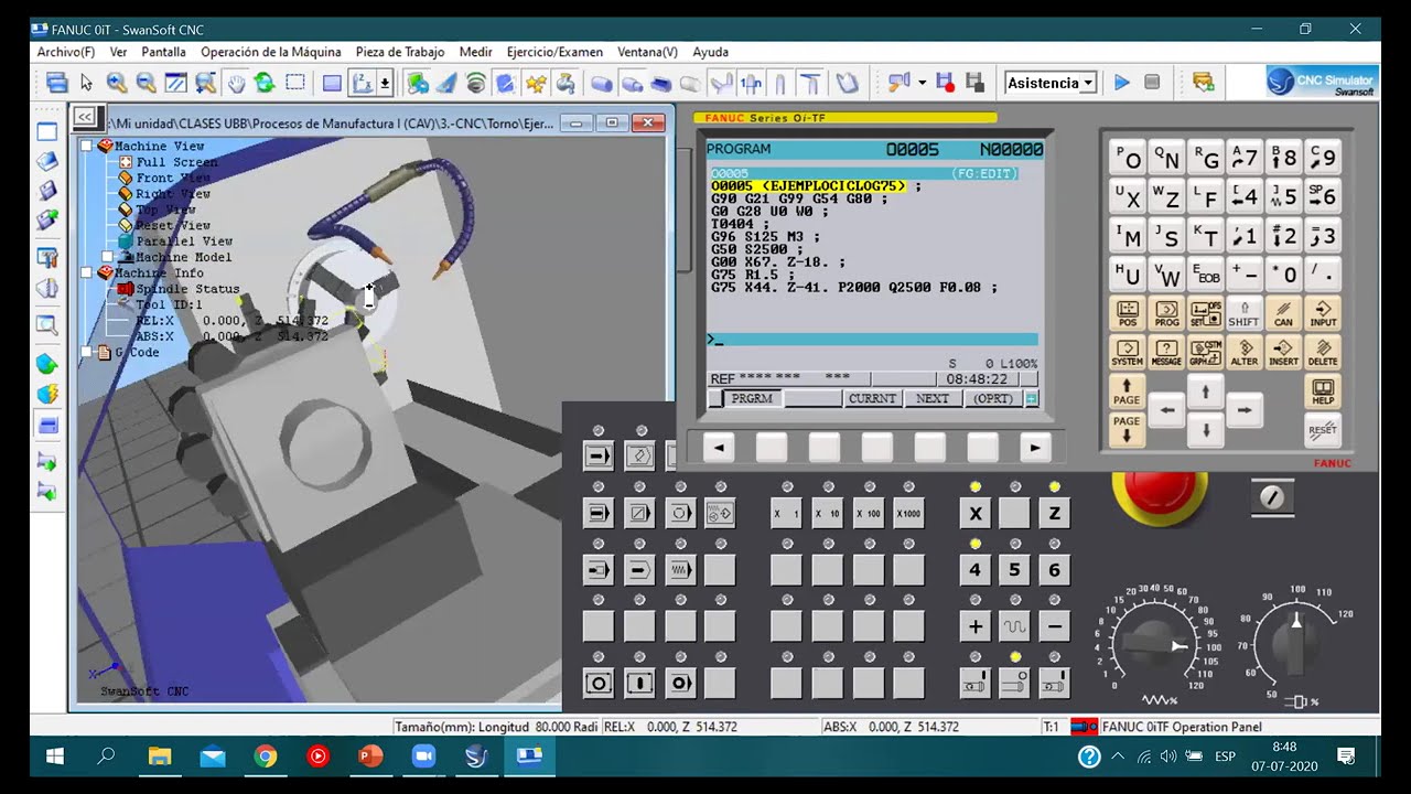 Programación CNC Fanuc-Ciclo fijo G74-G75-G76