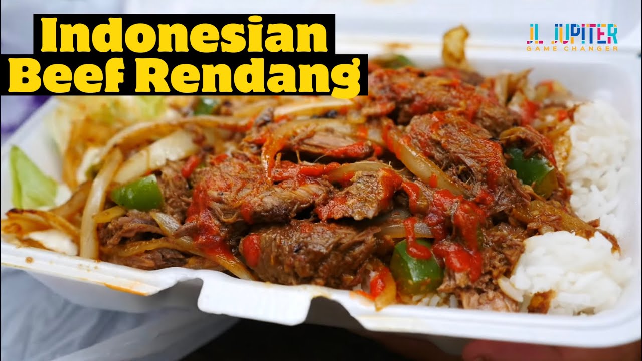 Savory Beef Rendang aka Indonesian dry curry out of this Philly Food cart! Delicious!