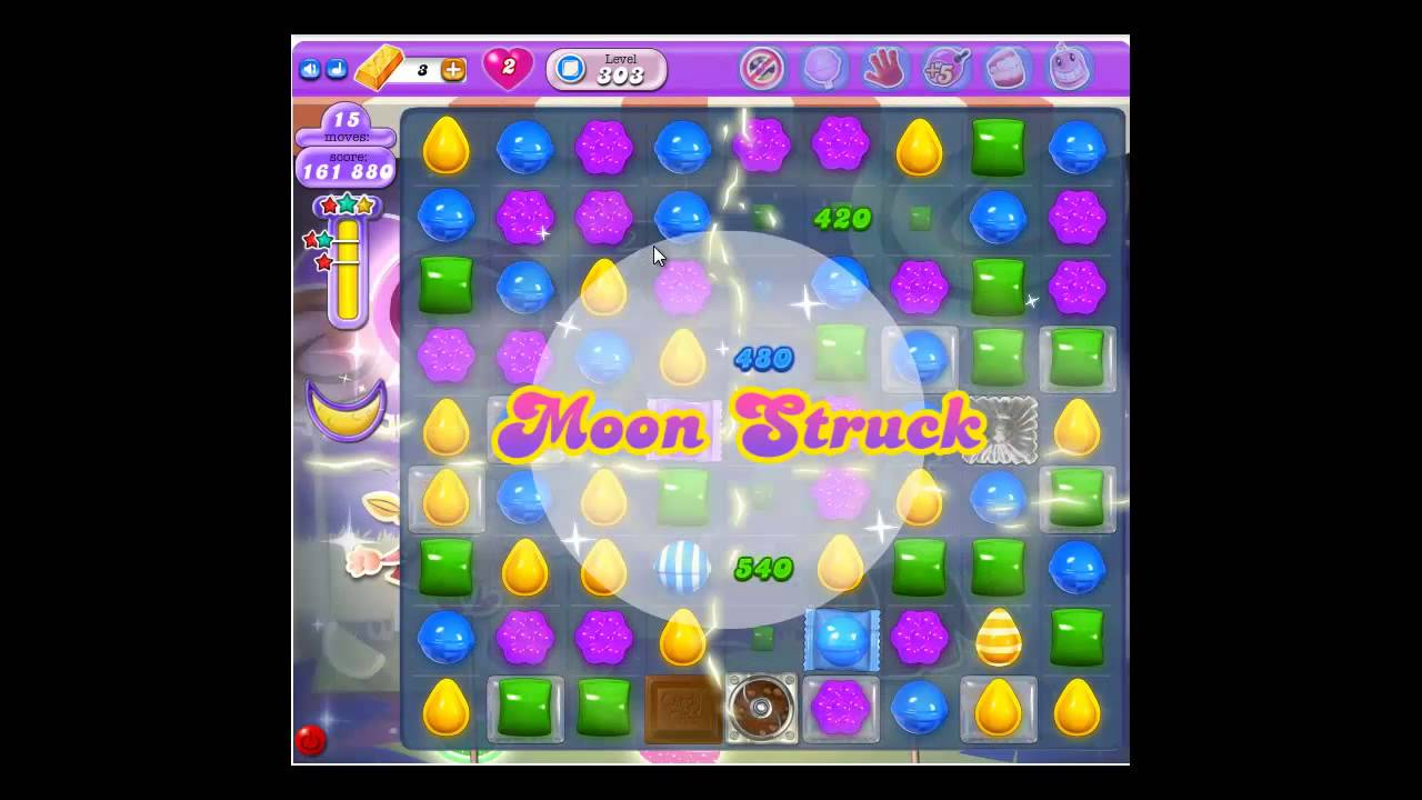 Candy Crush Saga (Dreamworld) level 303 - 3 stars, no boosters used!