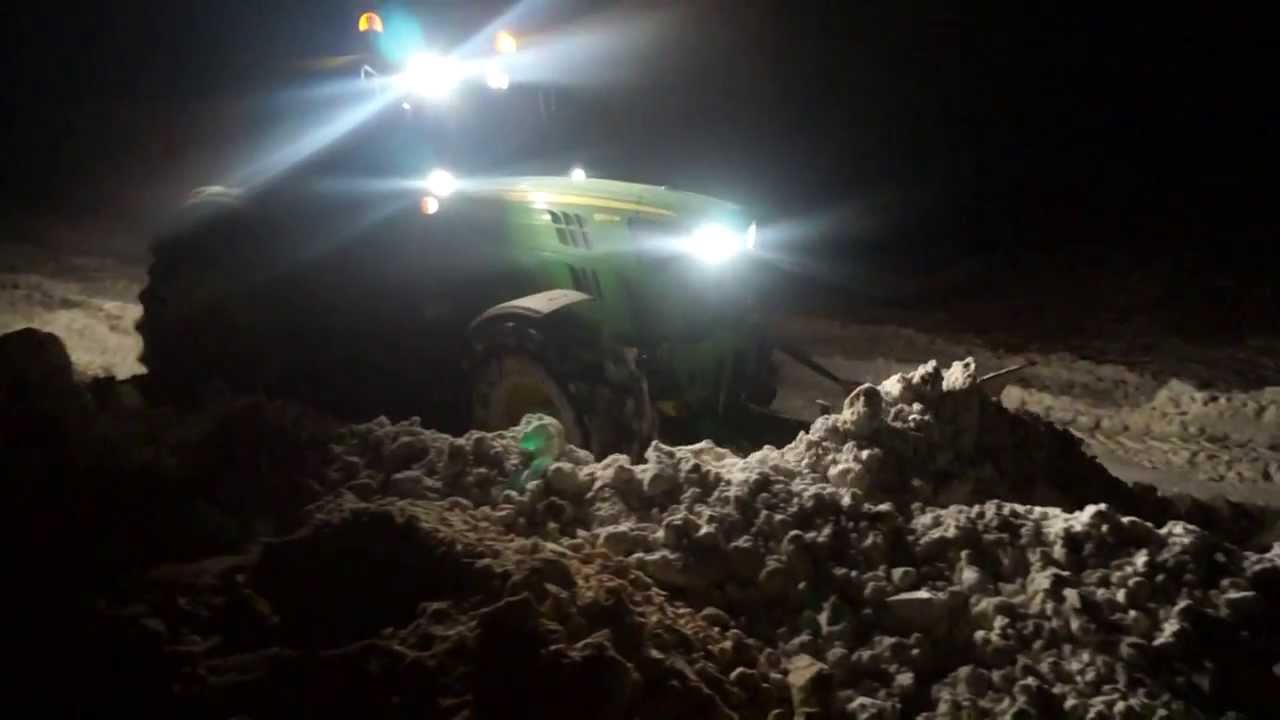 ZIMA 2014 - Ciężkie odśnieżanie John Deere 6150M [Full HD]
