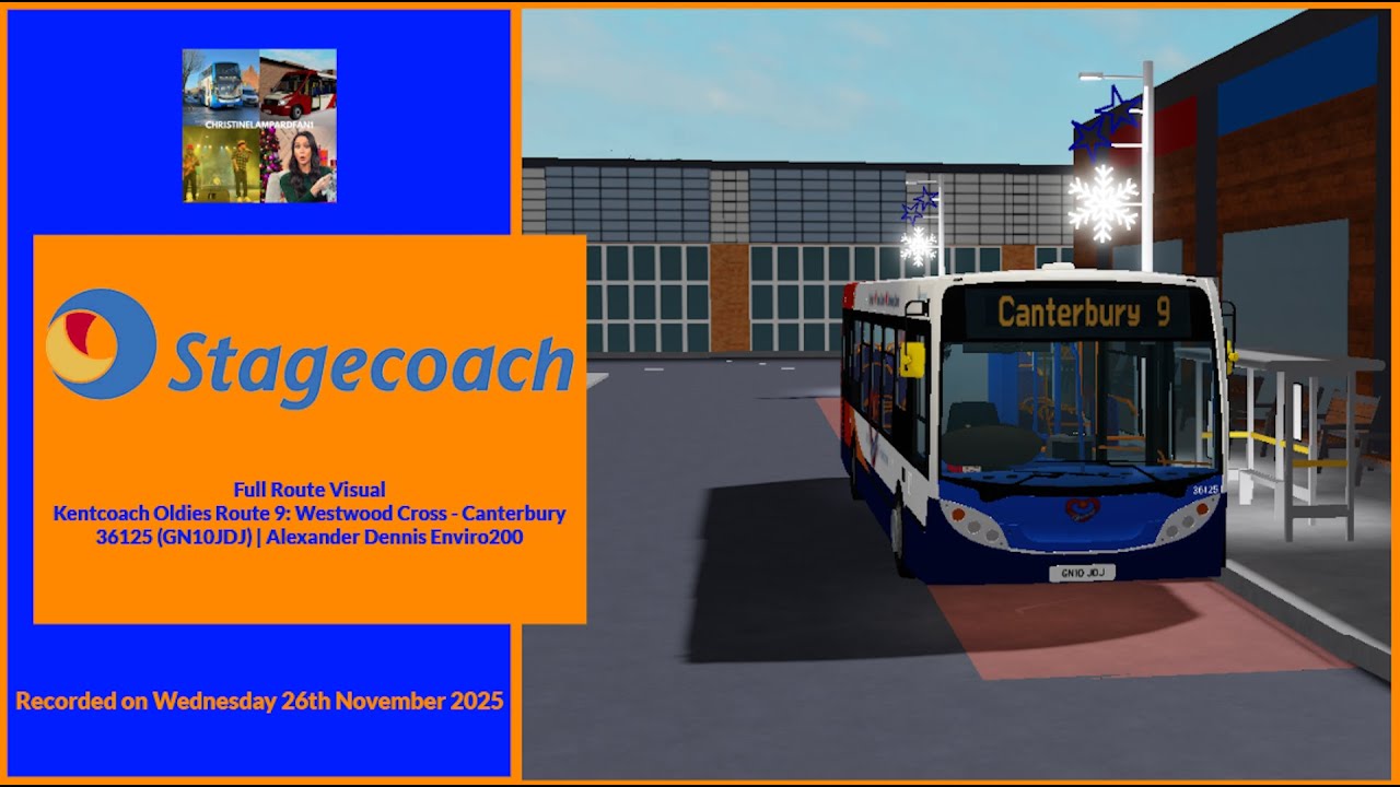 Full Route Visual | Kentcoach Oldies Route 9: Westwood Cross - Canterbury | 36125 (GN10JDJ)