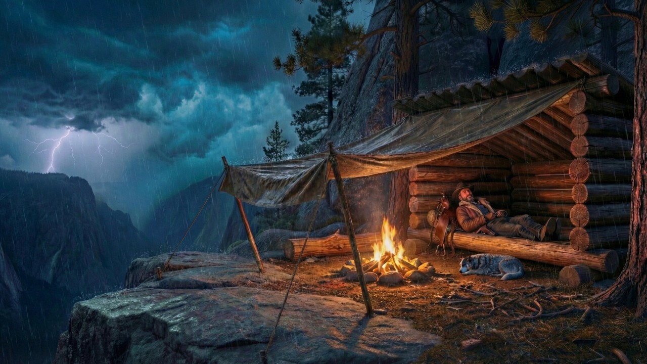The storm is deep below... but we are safe on the ridge