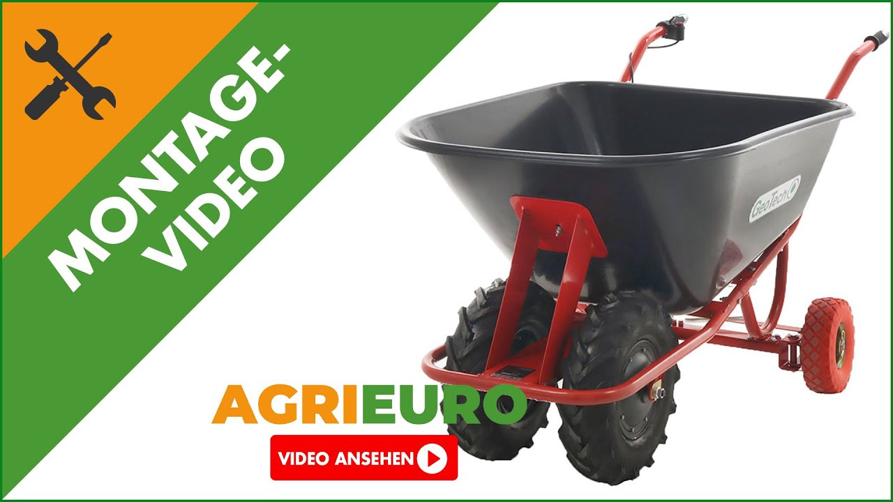 Montagevideo Elektrische Schubkarre GeoTech CAR 300T-160 - Akku 40V und 6 Ah