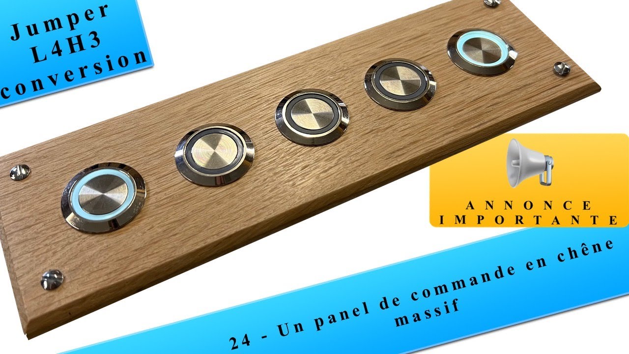 24 Panel de commande en chêne pour l'allumage des lumières - Van aménagé