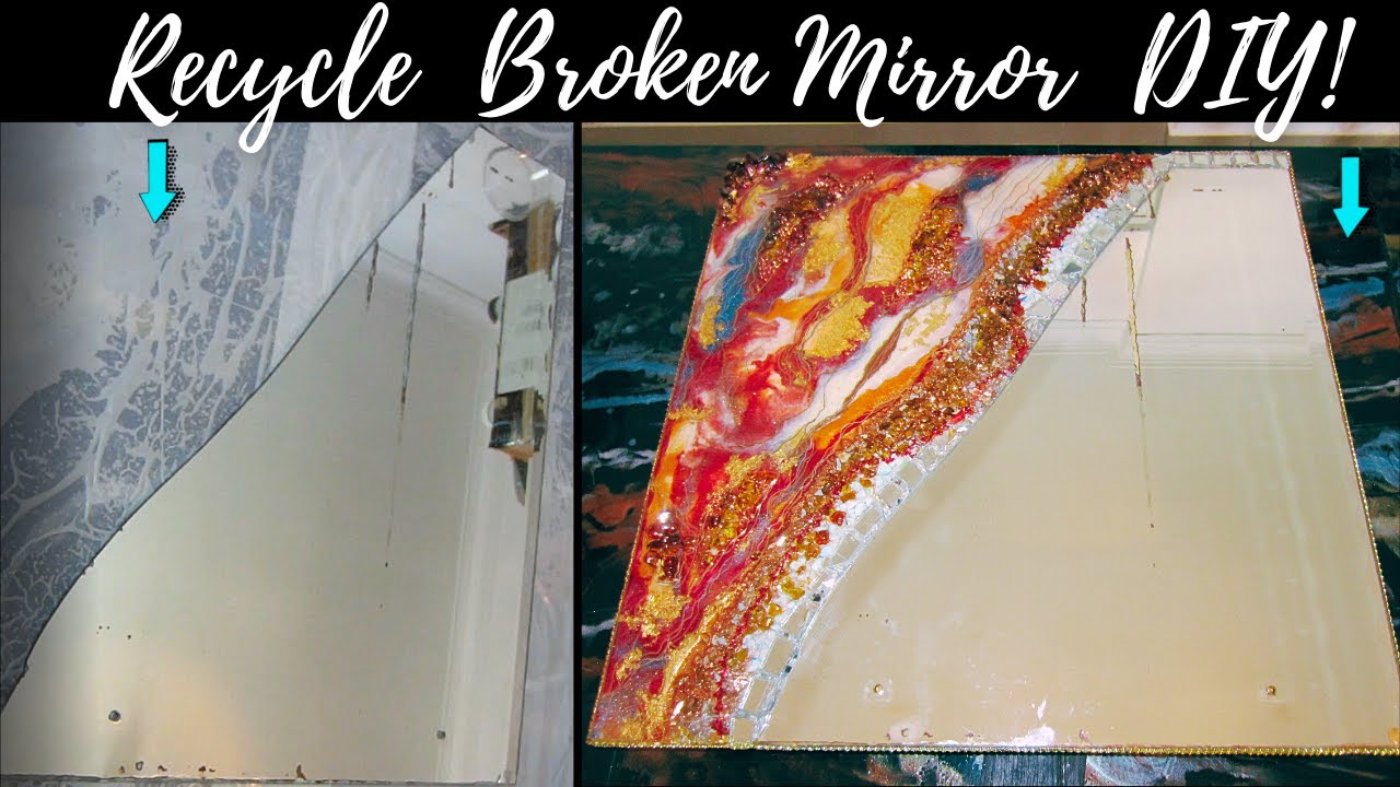 How to Recycle a broken mirror - DIY Geode Mirror.