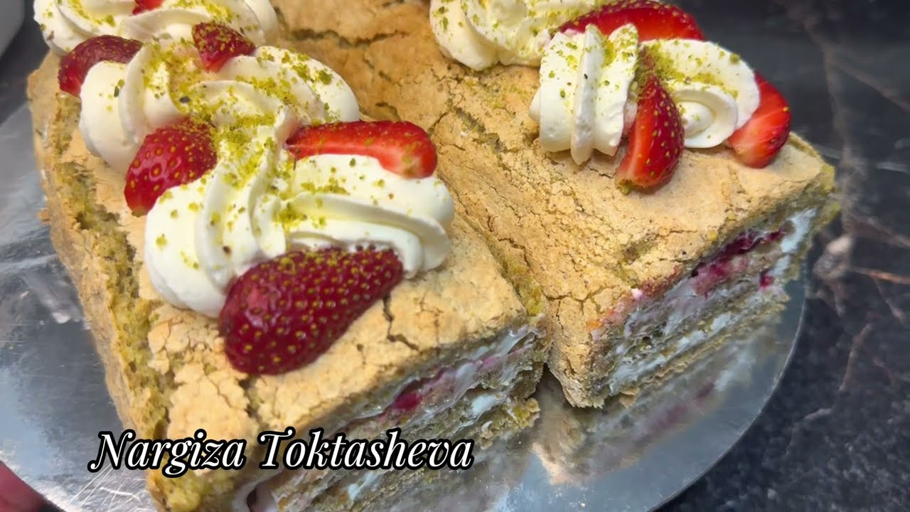Фисташковый рулет | Бесплатный мастер класс | Самый удачный рецепт фисташковой меренги.
