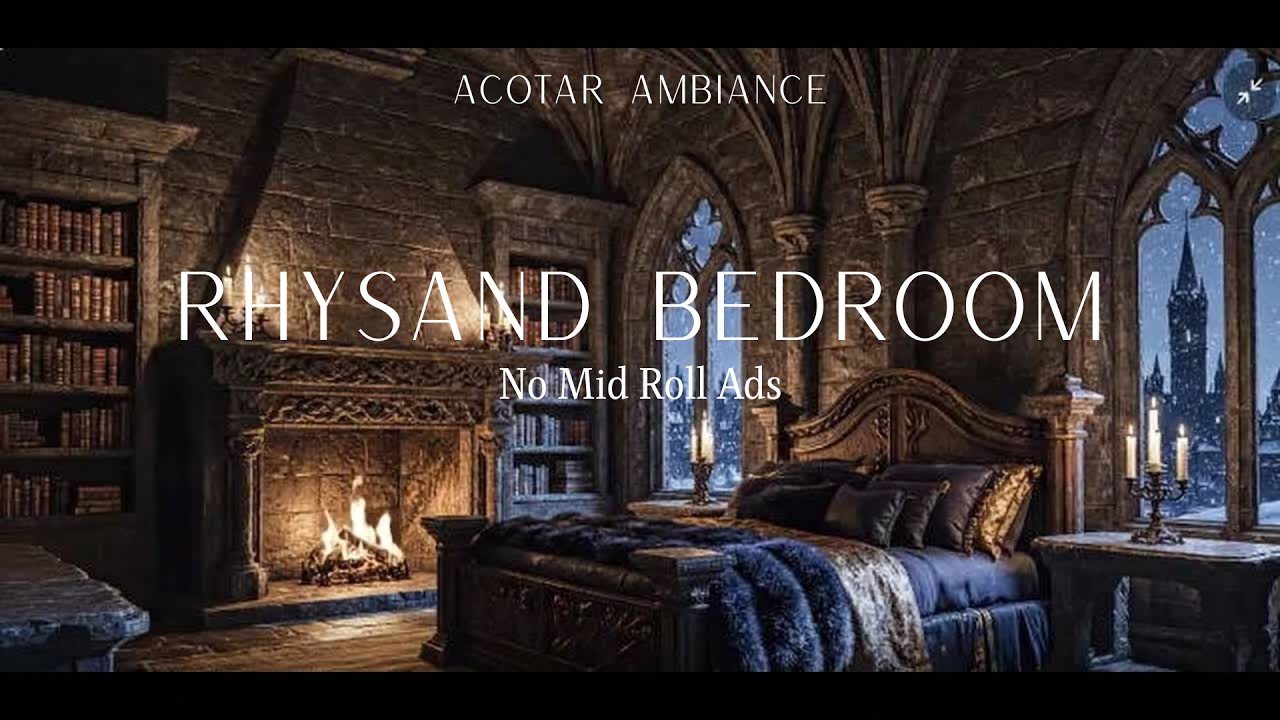 Velaris Night Court Bedroom Ambience 🌙 Cozy Fantasy Fireplace | 5 Hours | No Mid-Roll Ads