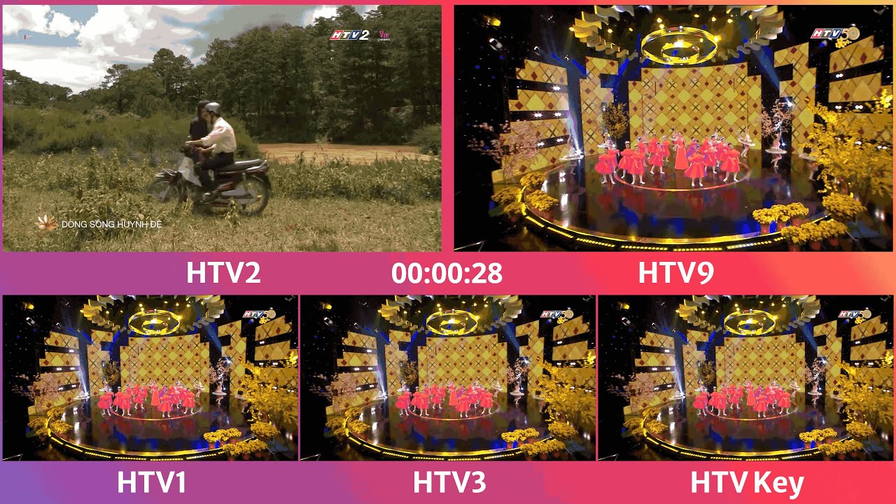 HTV | Các kênh test hòa sóng và khoảnh khắc lên logo Tết của kênh HTV2, 28/01/2025 (29 Tết)