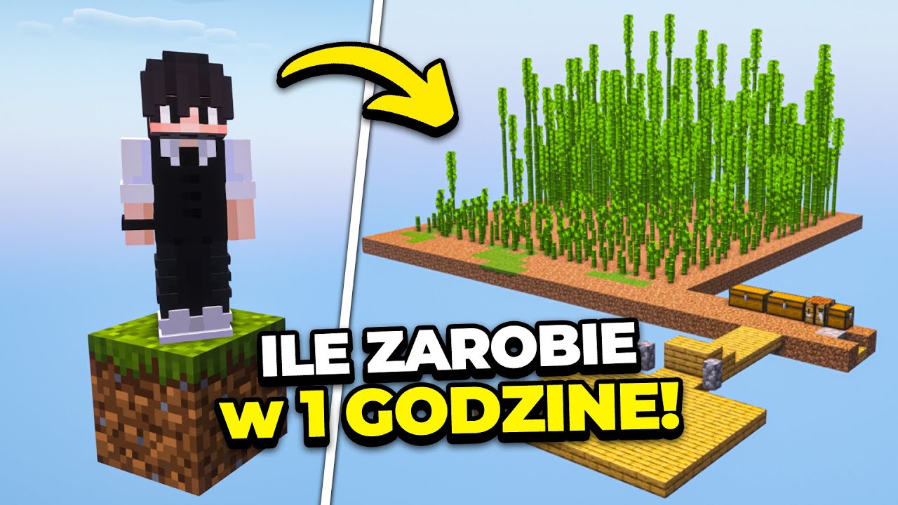 Tyle ZAROBIŁEM w 1 Godzine na OneBlocku w Minecraft...