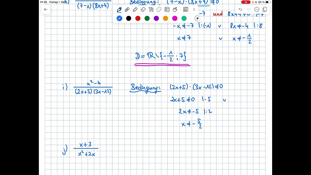 2.2 Definitionsmenge eines Bruchterms (Skript S.5 Nr. 3)